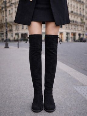Stuart Weitzman Over-the-Knee Boots – Black Suede – Size 8.5